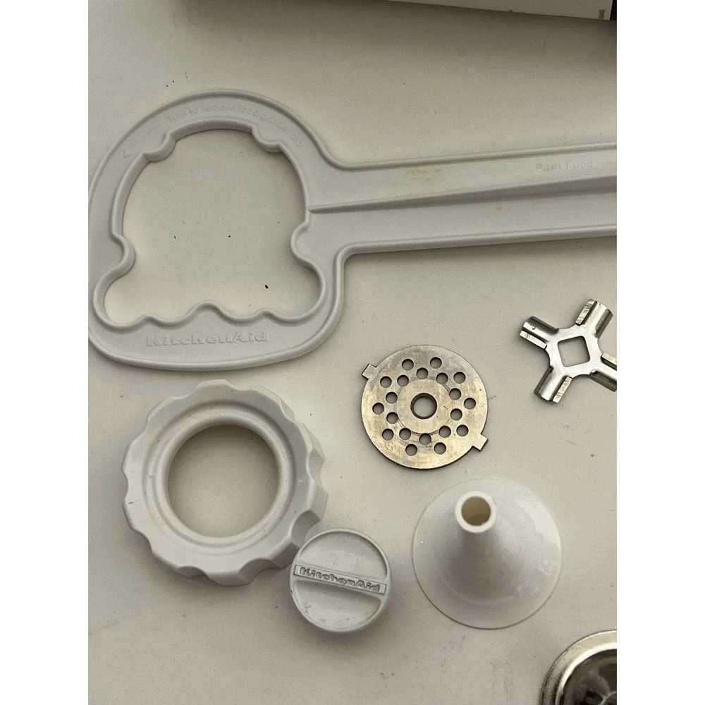 KitchenAid Food Grinder and Sausage Stuffer Attachment Set FGA SSA White Silver